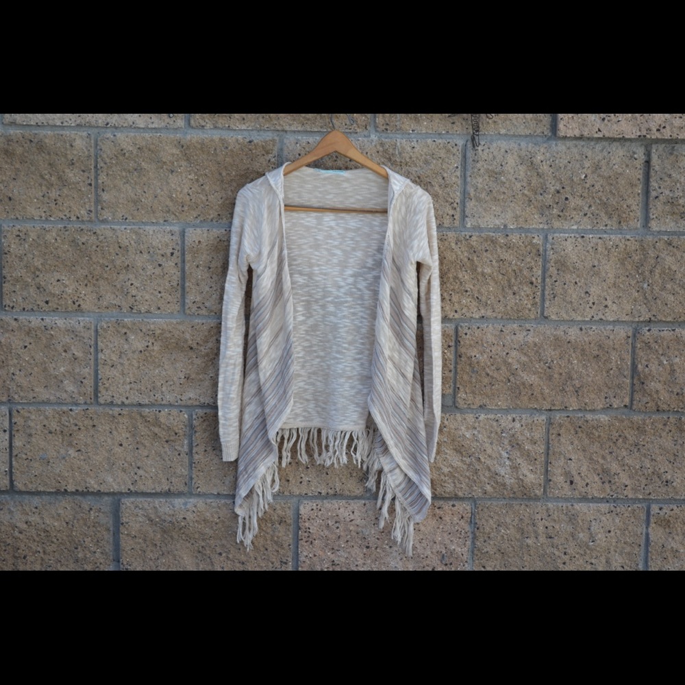 Maurice’s beige tassel cardigan